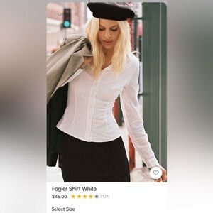 Princess Polly White Frogler Button Down Top